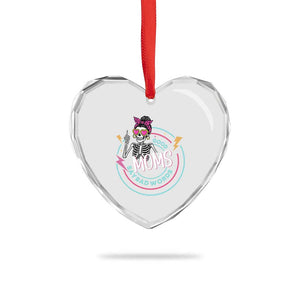 Funny Skeleton Mom Graphic Heart Crystal Glass Ornament Good Moms Say Bad Words TS12 Print Your Wear