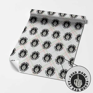 Funny Skeleton Mom Quote Wrapping Paper Roll Good Moms Say Bad Words TS12 Christmas Plaid Print Your Wear