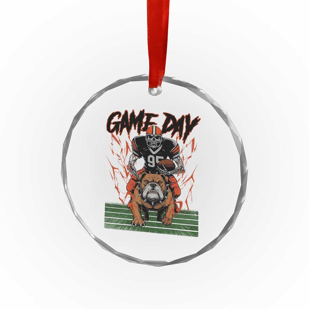 Funny Skeleton Playing Football Crystal Glass Ornament Game Day Gift TS12 Print Your Wear