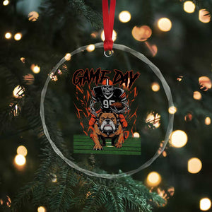 Funny Skeleton Playing Football Crystal Glass Ornament Game Day Gift TS12 Print Your Wear