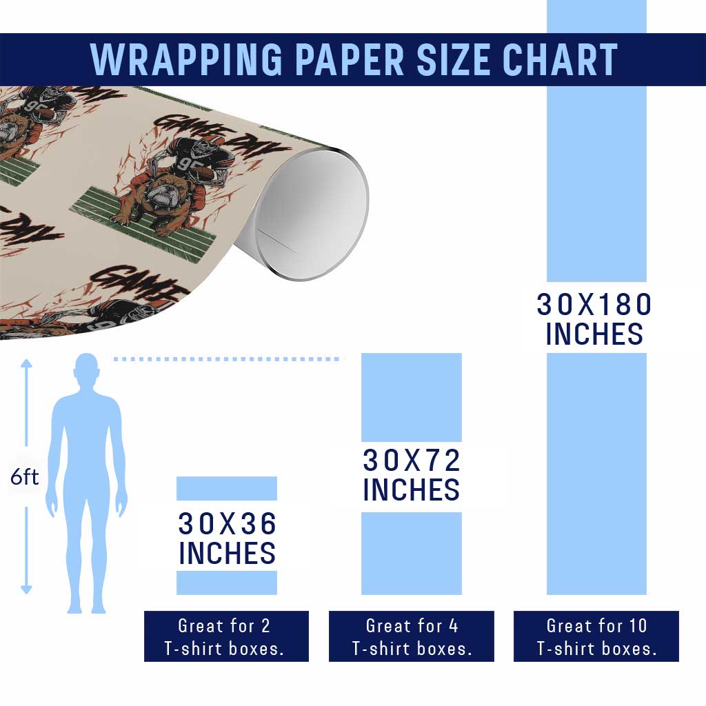 Funny Skeleton Playing Football Wrapping Paper Roll Game Day Gift TS12 Print Your Wear