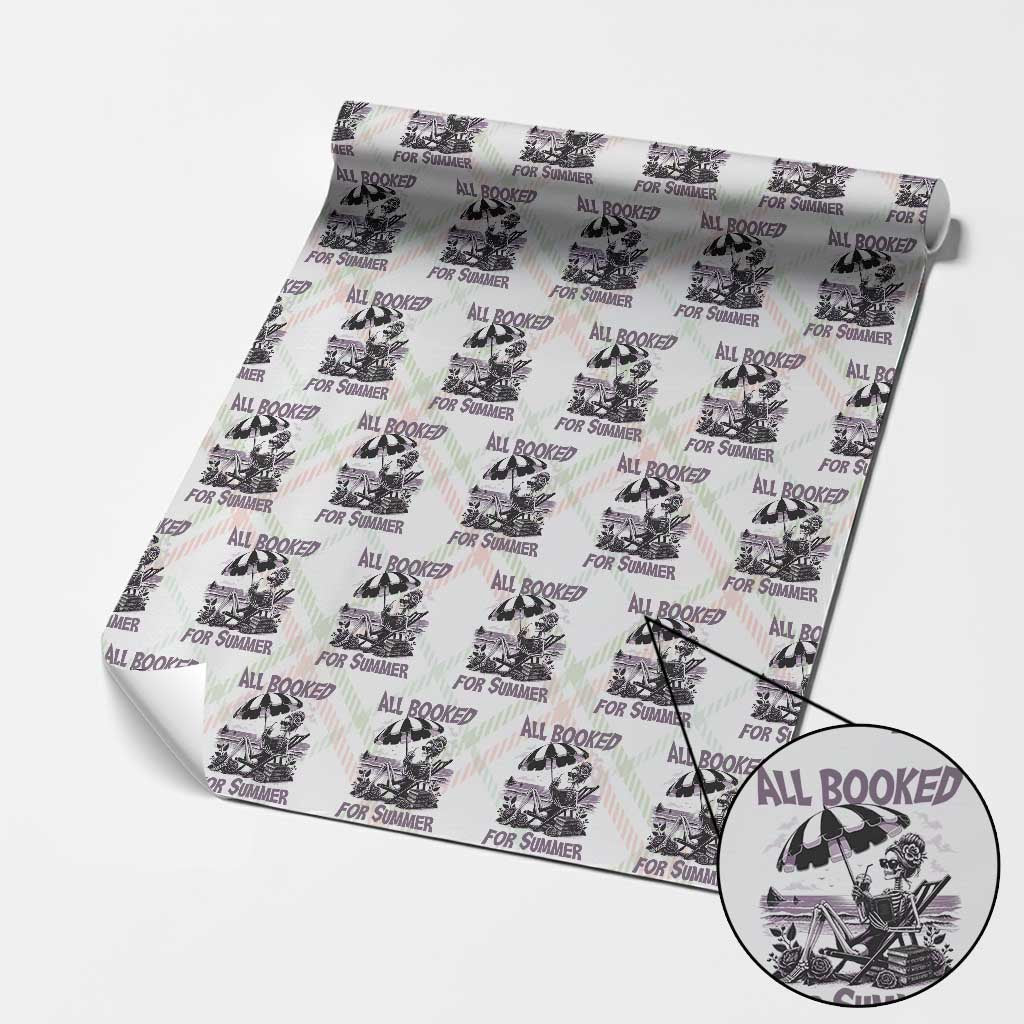 Funny Skeleton Reading At The Beach Wrapping Paper Roll All Booked For Summer TS12 Christmas Plaid Print Your Wear