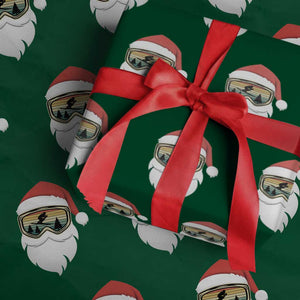 Funny Ski Christmas Winter Sport Skiing Santa Hat Wrapping Paper Roll TS11 Green Print Your Wear