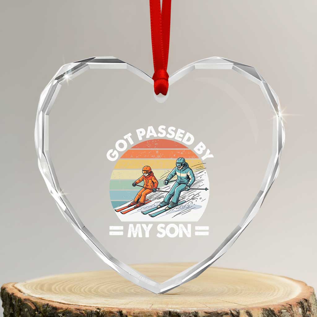 Funny Ski Dad Heart Crystal Glass Ornament Got Passed By My Son Retro Vintage TS11 Transparent Glass 3'' Heart Print Your Wear