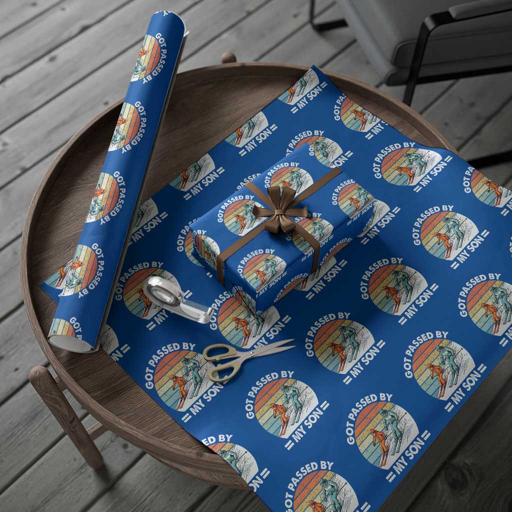 Funny Ski Dad Wrapping Paper Roll Got Passed By My Son Retro Vintage TS11 Blue Print Your Wear