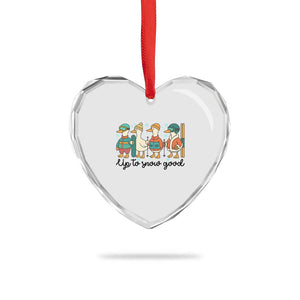 Funny Ski Snowboard Goose Heart Crystal Glass Ornament Up To Snow Good Winter Sport TS11 Print Your Wear