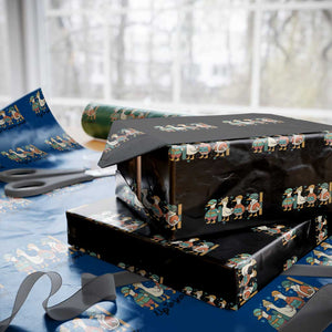 Funny Ski Snowboard Goose Wrapping Paper Roll Up To Snow Good Winter Sport TS11 Black Print Your Wear