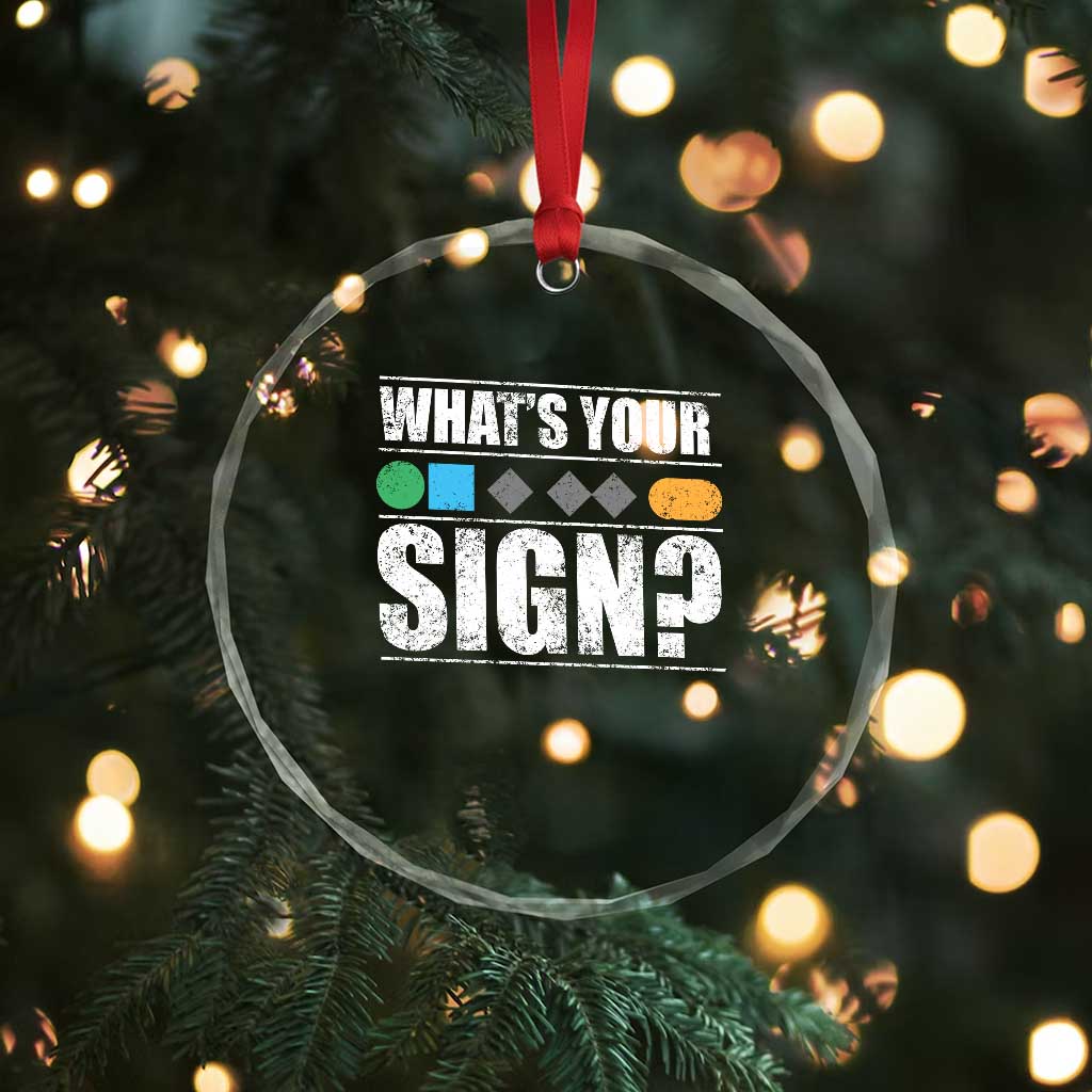 Funny Ski Snowboard Whats Your Sign Crystal Glass Ornament TS11 Print Your Wear