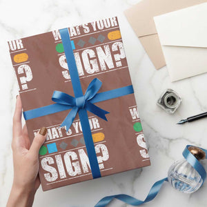 Funny Ski Snowboard Whats Your Sign Wrapping Paper Roll TS11 Mocha Print Your Wear