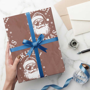 Funny Skibidi Rizzmas Christmas Wrapping Paper Roll Vintage Sigmas Charisma Rizz Cool Santa TS11 Mocha Print Your Wear