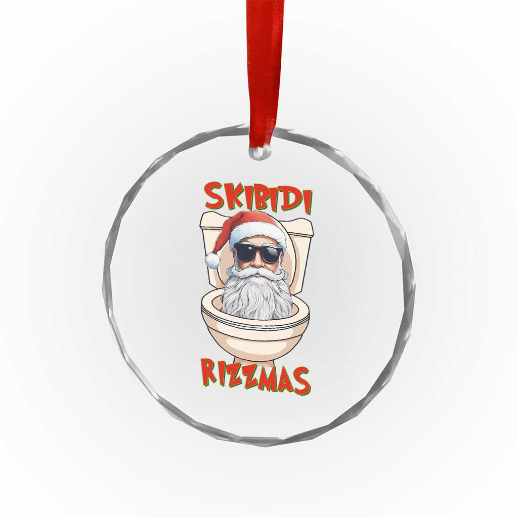Funny Skibidi Rizzmas Santa Toilet Meme Crystal Glass Ornament TS09 Print Your Wear