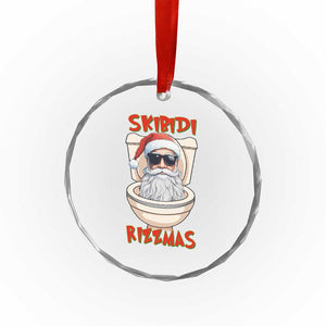 Funny Skibidi Rizzmas Santa Toilet Meme Crystal Glass Ornament TS09 Print Your Wear