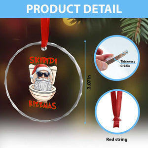 Funny Skibidi Rizzmas Santa Toilet Meme Crystal Glass Ornament TS09 Print Your Wear