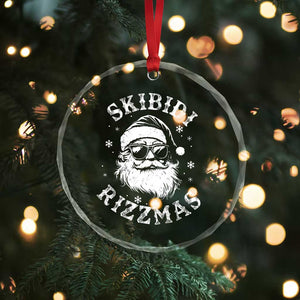 Funny Skibidi Rizzmas Xmas Crystal Glass Ornament Vintage Sigmas Charisma Rizz Cool Santa TS11 Print Your Wear