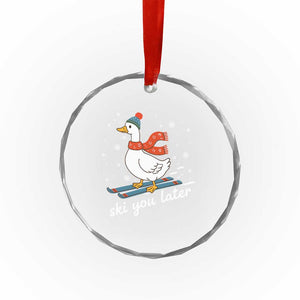 Funny Skiing Goose Crystal Glass Ornament Ski You Later Winter Vacation Sport TS11 Print Your Wear