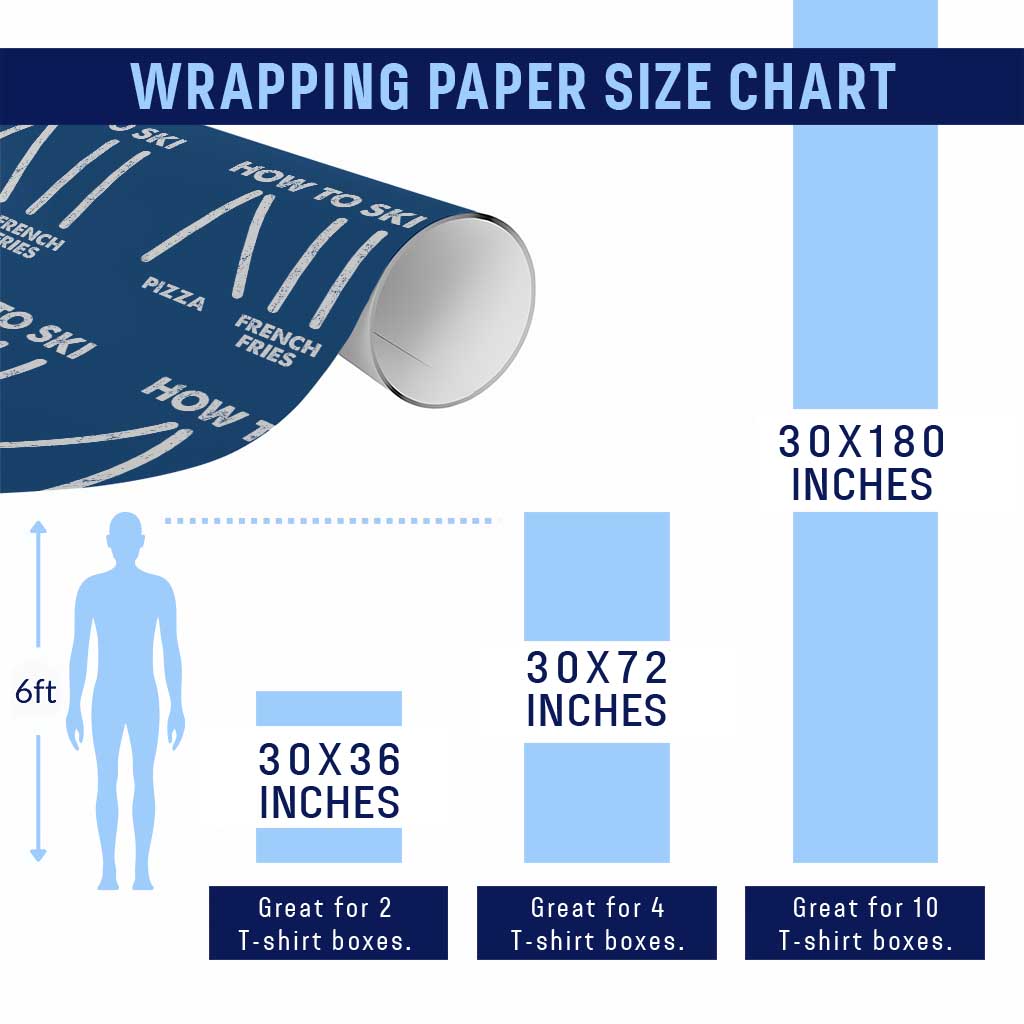 Funny Skiing Instructor Wrapping Paper Roll How To Ski Food Lover Winter Sport TS11 Print Your Wear