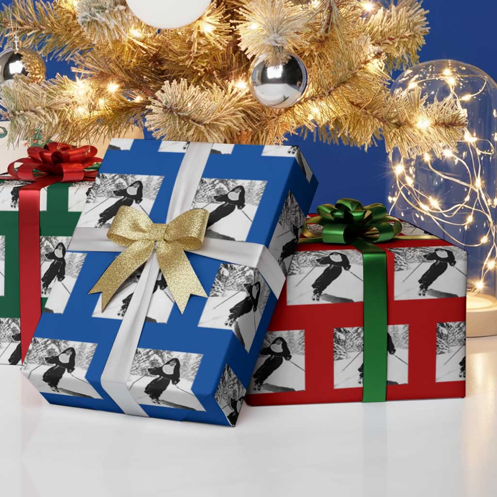 Funny Skiing Nun Graphics Photo Skier Winter Sport Wrapping Paper Roll TS11 Print Your Wear
