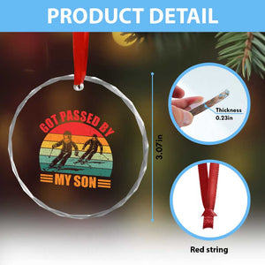 Funny Skiing Ski Dad Crystal Glass Ornament Got Passed By My Son Retro Vintage TS11 Print Your Wear