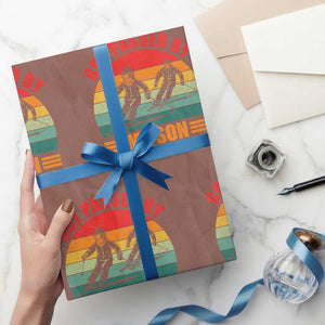 Funny Skiing Ski Dad Wrapping Paper Roll Got Passed By My Son Retro Vintage TS11 Mocha Print Your Wear