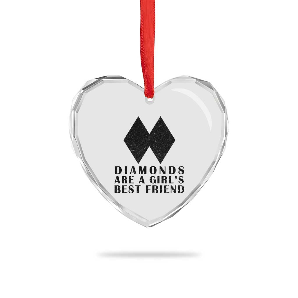 Funny Skiing Snowboarding Heart Crystal Glass Ornament Diamonds Are A Girls Best Friend TS11 Print Your Wear