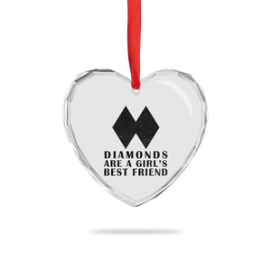 Funny Skiing Snowboarding Heart Crystal Glass Ornament Diamonds Are A Girls Best Friend TS11 Print Your Wear