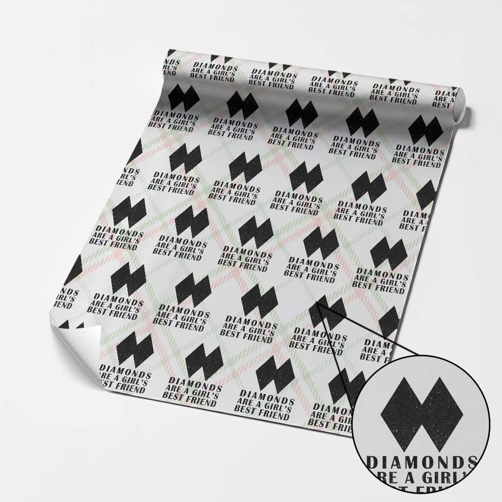 Funny Skiing Snowboarding Wrapping Paper Roll Diamonds Are A Girls Best Friend TS11 Christmas Plaid Print Your Wear