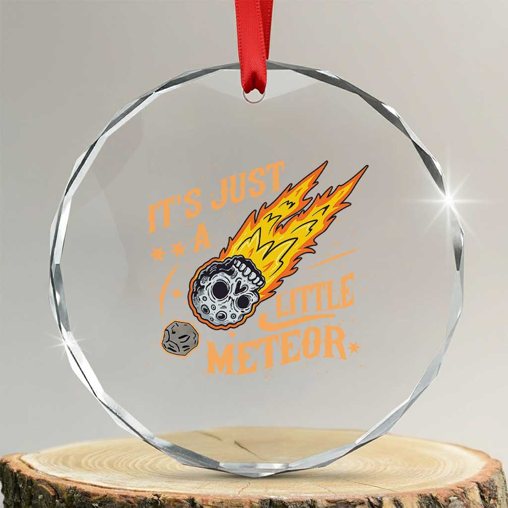 Funny Skull Meteorite Crystal Glass Ornament Just A Little Meteor TS12 Transparent Glass 3'' Circle Print Your Wear