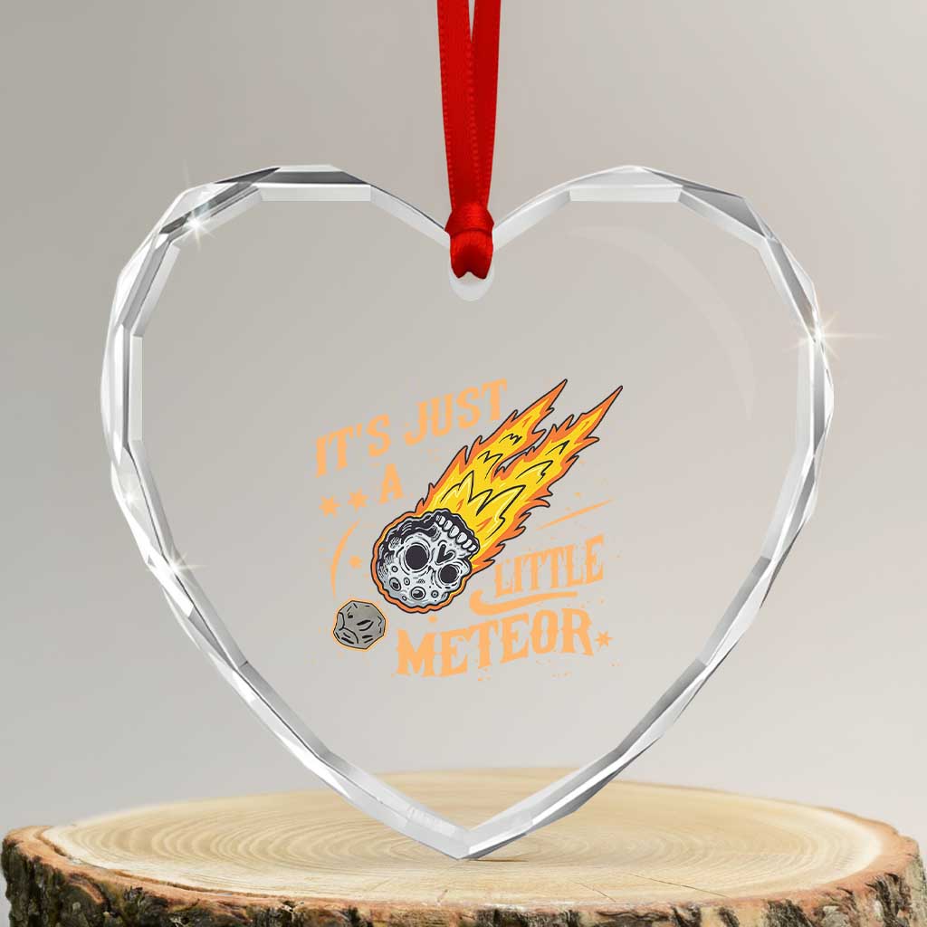 Funny Skull Meteorite Heart Crystal Glass Ornament Just A Little Meteor