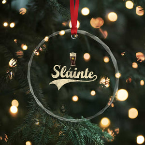 Funny Slainte Cheers Stout Beer Irish Shamrock St Patrick's Day Crystal Glass Ornament TS11 Print Your Wear
