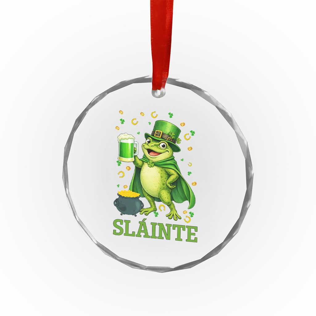 Funny Slainte Irish Frog Beer St Patricks Day Crystal Glass Ornament TS12 Print Your Wear