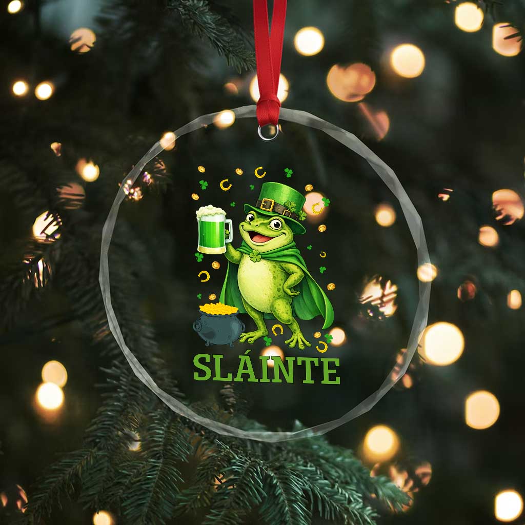 Funny Slainte Irish Frog Beer St Patricks Day Crystal Glass Ornament TS12 Print Your Wear