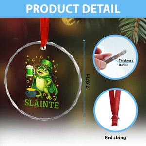 Funny Slainte Irish Frog Beer St Patricks Day Crystal Glass Ornament TS12 Print Your Wear