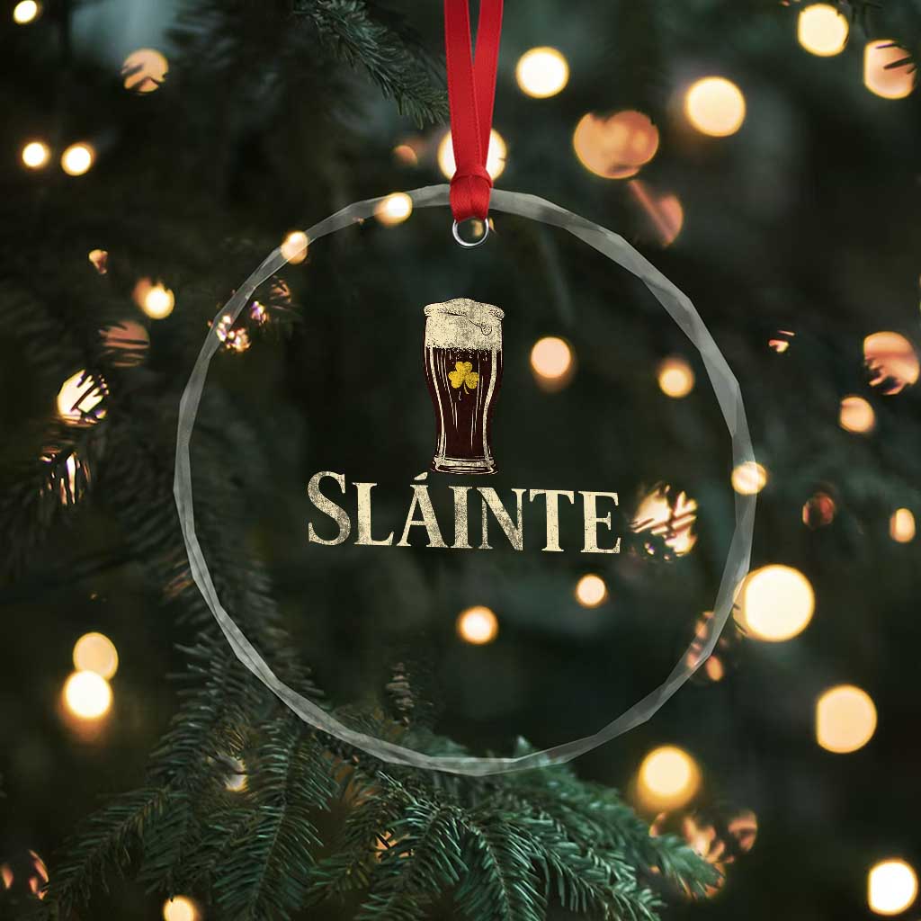 Funny Slainte Stout Beer Irish Drinking St Patricks Day Crystal Glass Ornament TS11 Print Your Wear