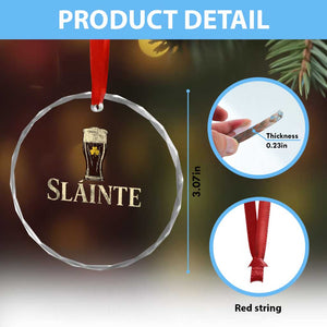 Funny Slainte Stout Beer Irish Drinking St Patricks Day Crystal Glass Ornament TS11 Print Your Wear