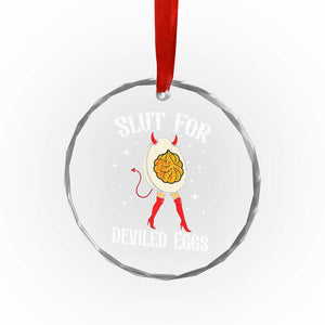 Funny Slut for Deviled Eggs Crystal Glass Ornament Funny Naughty Thanksgiving Potluck TS02 Print Your Wear