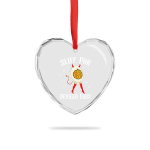 Funny Slut for Deviled Eggs Heart Crystal Glass Ornament Funny Naughty Thanksgiving Potluck TS02 Print Your Wear