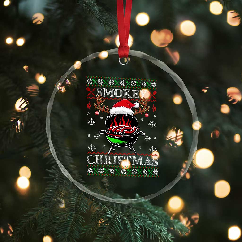 Funny Smokey Christmas Grilling Crystal Glass Ornament BBQ Meat Father's Day TS11 Print Your Wear