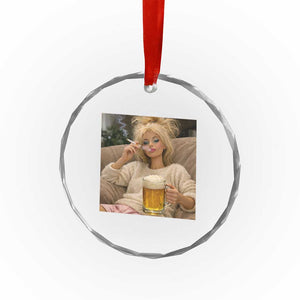 Funny Smoking And Drinking Doll Meme Crystal Glass Ornament Weekend Relaxation TS12 Print Your Wear