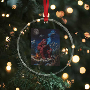 Funny Smoking Bigfoot Crystal Glass Ornament Vintage Cigarette Sasquatch UFO Cryptid Meme TS10 Print Your Wear