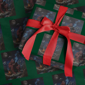 Funny Smoking Bigfoot Wrapping Paper Roll Vintage Cigarette Sasquatch UFO Cryptid Meme TS10 Green Print Your Wear