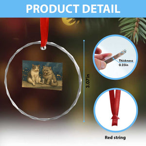 Funny Smoking Cat Crystal Glass Ornament Meme Cool Kitten With Cigarette TS12 Print Your Wear