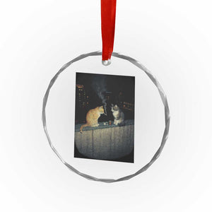 Funny Smoking Cat Crystal Glass Ornament Retro 90s Grunge Kitty Streetwear Meme TS10 Print Your Wear
