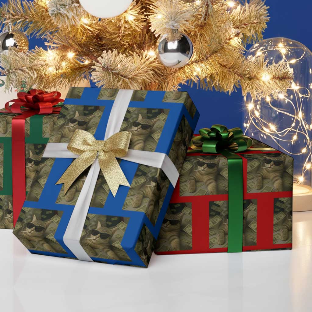 Funny Smoking Cat Selfie Meme Wrapping Paper Roll Gen Z Joke TS14 Print Your Wear