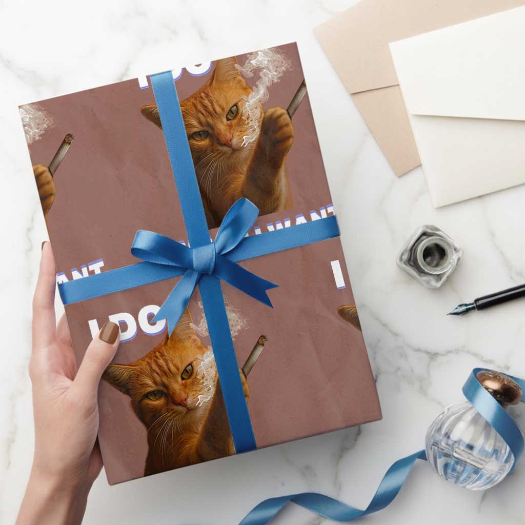 Funny Smoking Cat Wrapping Paper Roll I Do What I Want Sarcastic Cats Meme TS12 Mocha Print Your Wear