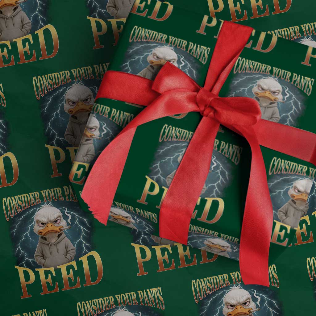 Funny Smoking Goose Meme Wrapping Paper Roll Consider Your Pants Peed TS14 Green Print Your Wear