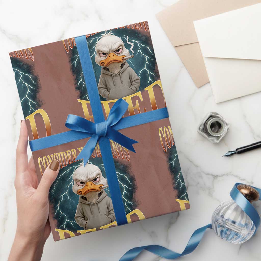 Funny Smoking Goose Meme Wrapping Paper Roll Consider Your Pants Peed TS14 Mocha Print Your Wear
