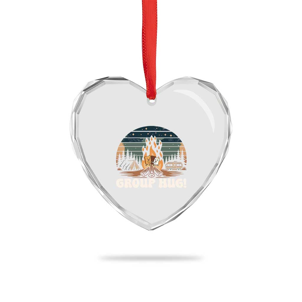 Funny Smores Camping Heart Crystal Glass Ornament Group Hug TS12 Print Your Wear