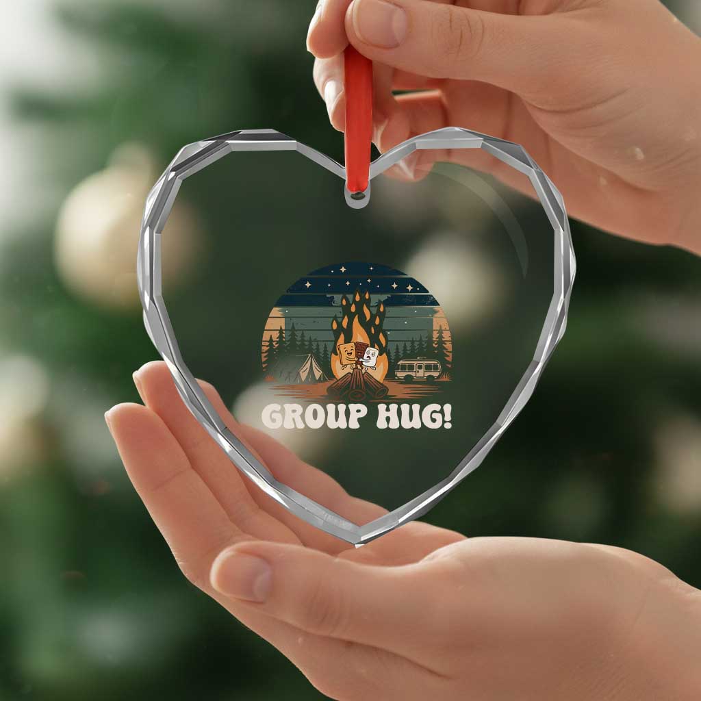 Funny Smores Camping Heart Crystal Glass Ornament Group Hug TS12 Print Your Wear