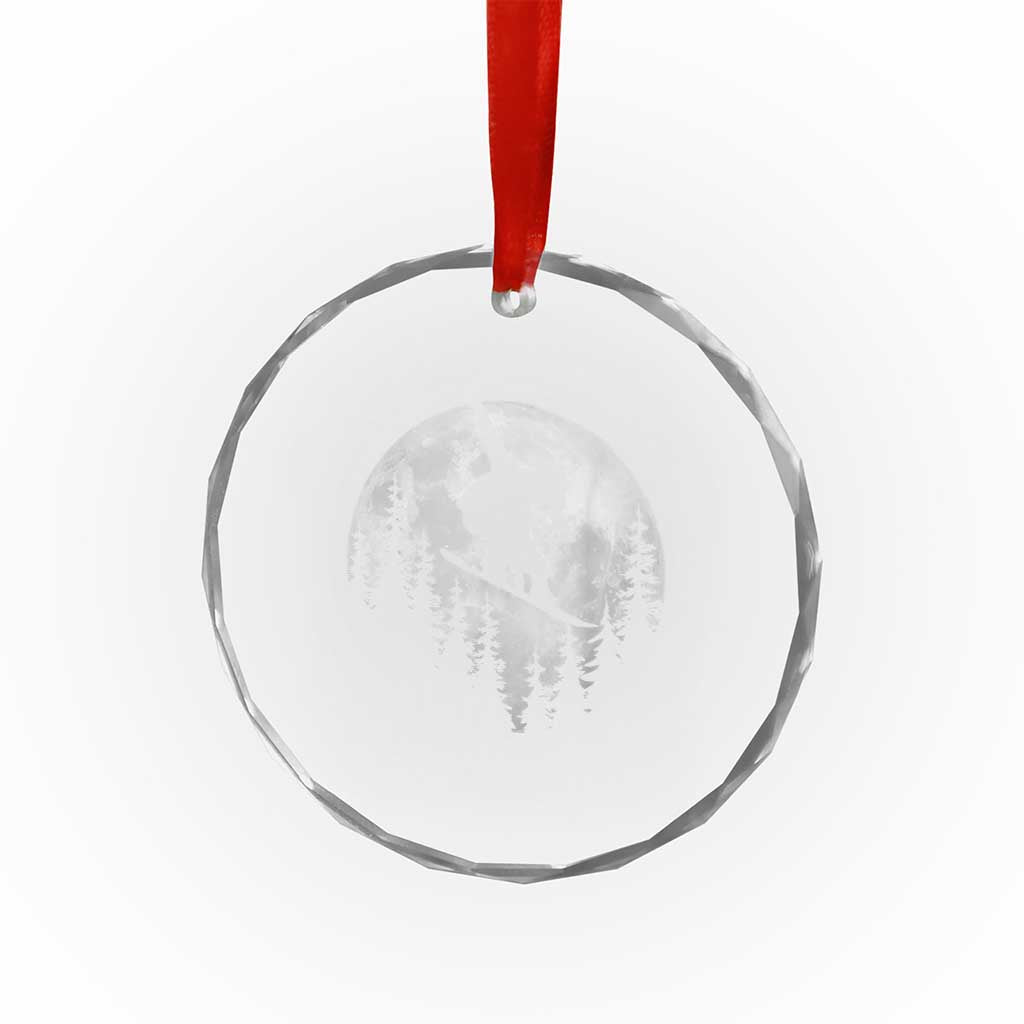 Funny Snowboard Cowboy Moon Snowboarding Winter Sports Crystal Glass Ornament TS11 Print Your Wear