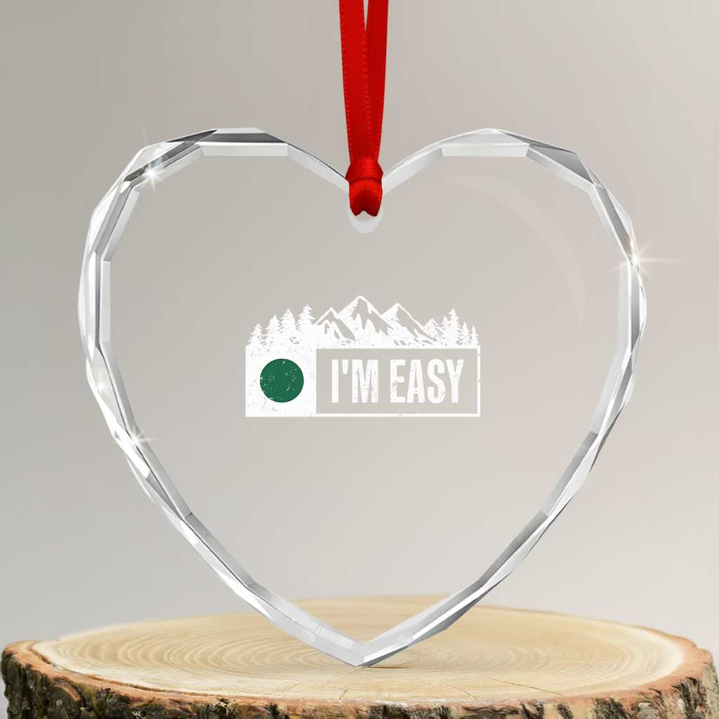 Funny Snowboard Ski Heart Crystal Glass Ornament I'm Easy Mountain Sign Retro Vintage TS11 Transparent Glass 3'' Heart Print Your Wear